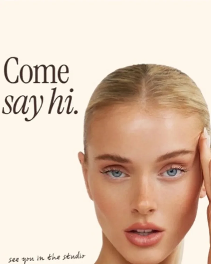 Beauty in Pink template: “Come say hi.” post
