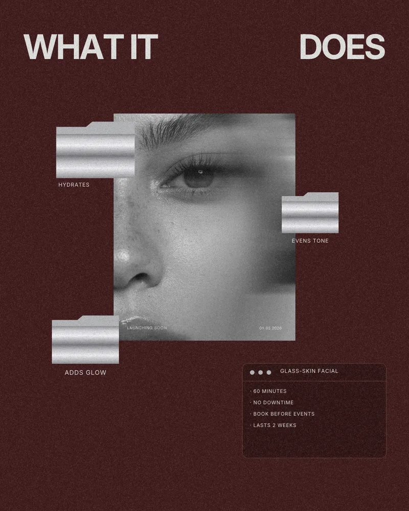 Cool Girl Beauty template: “What it does” glass-skin facial post